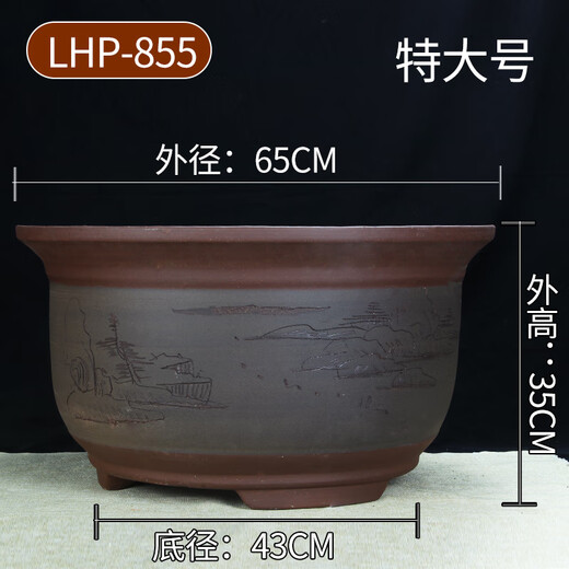 特大号紫砂花盆种树老桩60cm以上超大种发财树铁树陶瓷盆 紫砂 x 854中号两个