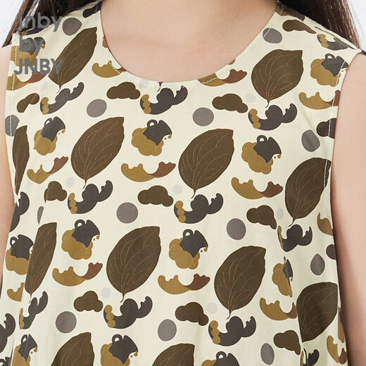 Jnby von Jnby Jiangnan Stoff Kinderkleidung ärmelloses Kleid Sommer Süßes Muster lässig mittelgroß