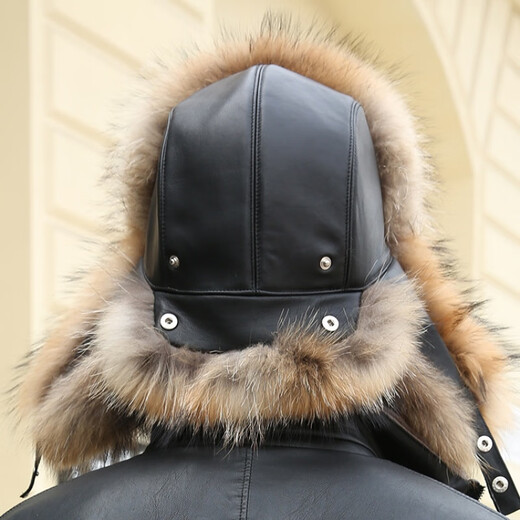 Princess Mink Leifeng Hat Men's Raccoon Fur Fox Fur Northeast Winter Middle-aged and Elderly Warm Thickened Fur Hat Winter Ear Protection Raccoon True Color M (56-58cm)