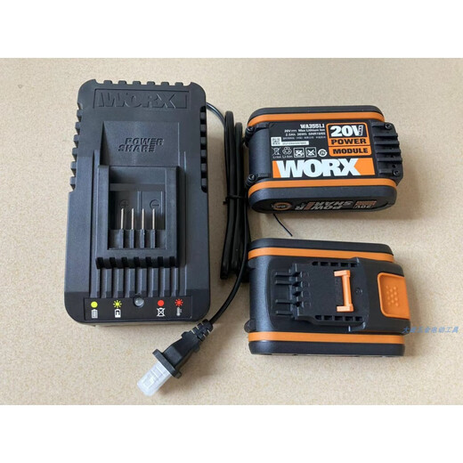Original Worx Wacks 20V Lithium Batterie Pack WA3551 WA3553 Orange Serie WA3880 Ladegerät 20V3.0A -Stromanzeige importiert Samsung