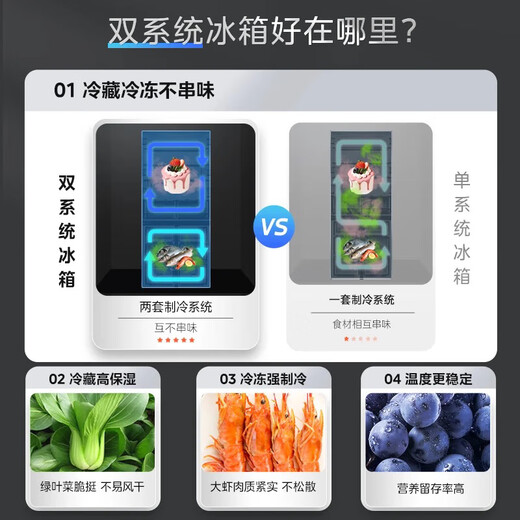 Midea Midea MR-526WUFPZE French multi-door zero-embedded double cloud M60 air-cooled frost-free refrigerator tail goods MR-526WUFPZE dark blue gray-Misty rain