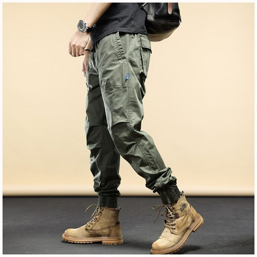 Pantalon de travail en jeep pour hommes au printemps et en automne nouveau pantalon décontracté pour hommes lâche usure tendance d'âge moyen et pantalon de pieds des jeunes 679 Black # Style régulier 32 (recommandé 130-145 Jin [Jin est égal à 0,5 kg]))