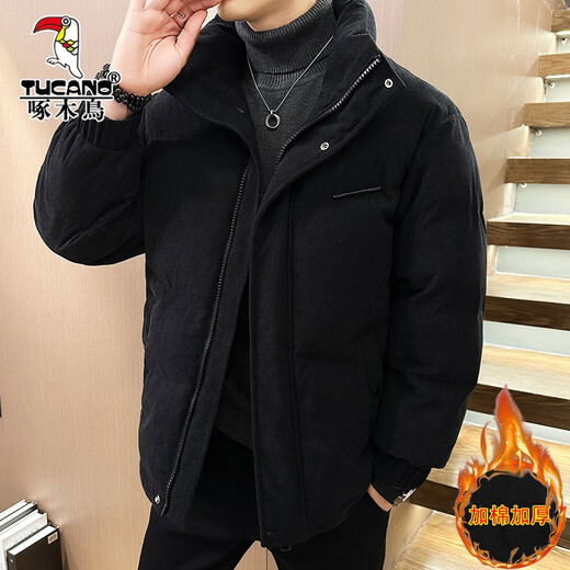 啄木鸟（TUCANO）灯芯绒棉衣外套男士冬季加厚保暖百搭棉服潮牌立领面包服冬装棉袄 9720卡其色 XL (约120~135斤可穿)