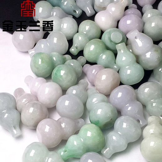 Golden Magnolia Fragrant Jade A Goods Fulu Pendant Gourd Jade Pendant Pendant DIY Jewelry Accessories Gourd + Lanyard / About 20*13MM