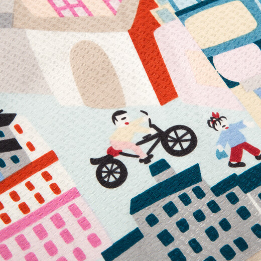 SHANG XIA Shang Xia Hello Shanghai Series Jinshan Peasant Painting Mulberry Silk Printed Scarf as a Gift for Girlfriend Gray Blue