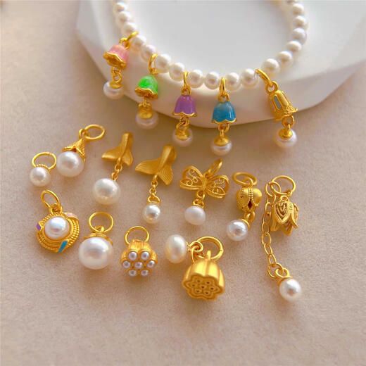 Drjefun925 Accesorios de oro de plata antiguos Pearas de mariposa de loto Magnolia Pulsera de bricolaje Pulsera de bricolaje S691 Single