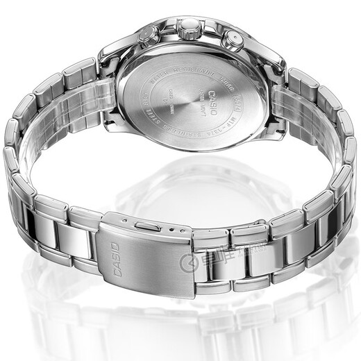 CASIO watch MTP series quartz waterproof men's watch black plate steel band MTP-1374D-1A