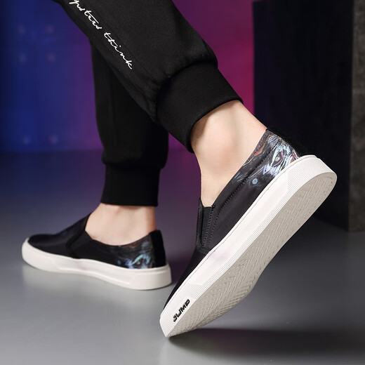 Poezonis men's shoes one-foot loafers spring canvas shoes men's Korean style lazy casual summer breathable board shoes 11967 style 40