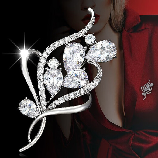 SENDME flower brooch set, high-end corsage, suit pin, fashion accessories, birthday gift for girlfriend, 3 light luxury flower brooches, gift box