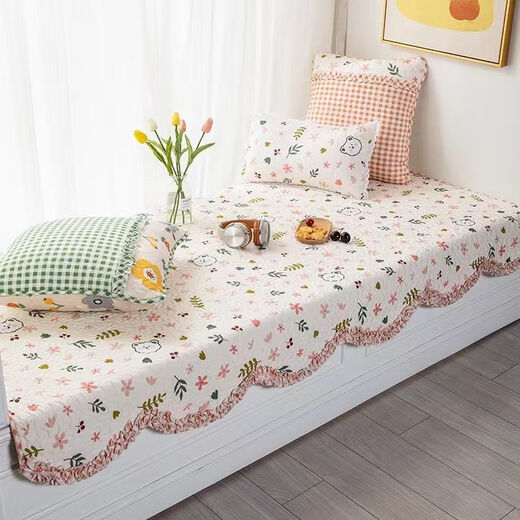 Ruiba Bay Window Mat Window Sill Mat Four Seasons Balcony Mat Customizable Tatami Floor Mat Bay Window Bedroom Bay Window Mat Curved Bear Pink 110 240