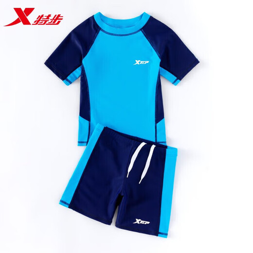 XTEP children's swimsuit bottoms for boys, sun protection, quick-drying, split, small, medium and large children's swimming equipment, orange 12#