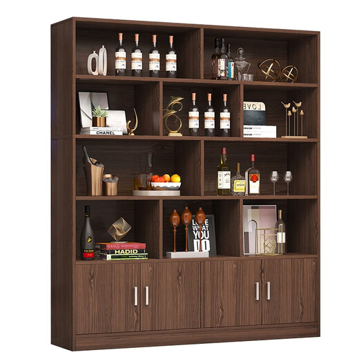 Shousheng red wine cabinet display cabinet living room partition display rack wine rack tea household wine cabinet floor cabinet display tobacco cabinet container recommended wilderness oak color丨four doors丨140*180