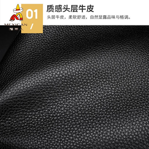 稻草人男士手包真皮信封包拉链长款钱包新款手腕带手抓包头层牛皮手拿包 黑色A款25*3.5*14.5CM