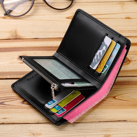 
WILLIAMPOLO Paul Wallet Men's Genuine Leather Short Vertical Wallet Multi-Card Card Pack Large Capacity Father's Day Gift For Dad Black