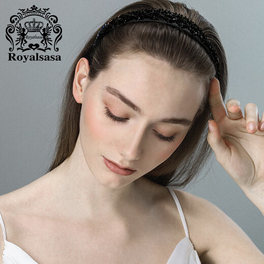 Royal sasa皇家莎莎发饰发窟复古头箍仿水晶宽边发箍压发卡子头饰成人