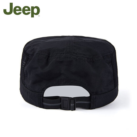 JEEP 吉普帽子男士春季欧美户外休闲遮阳帽平顶网帽钓鱼帽速干帽防晒网眼透气夏季太阳帽 军绿色 可调节均码