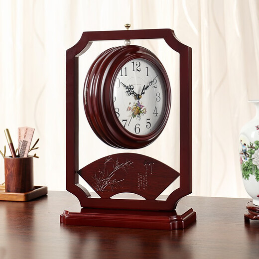 Hanshi (Hense) Chinese retro double-sided table clock living room desktop table clock two-sided clock creative quartz clock HD206 double-sided time reading