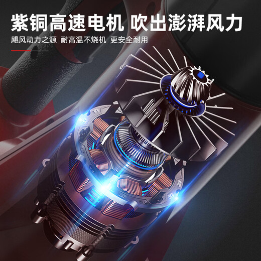 鼓风机大功率工业吹风机锂电充电式电动暴风枪吹雪吹灰机电动农具 CT-红3888TV1电1充-6档极速