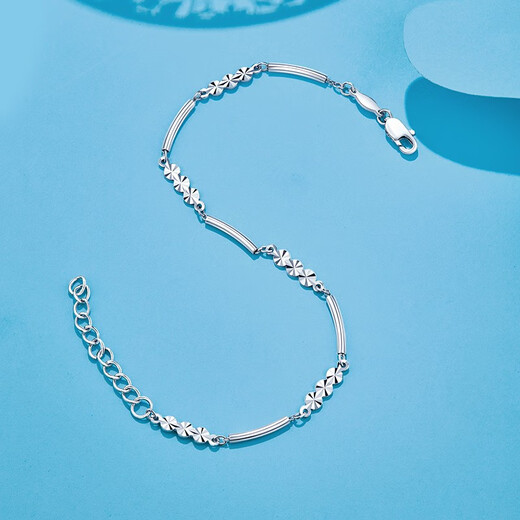 Luxury beads PT950 platinum bracelet for women summer platinum bestie bracelet for girls 2023 new ins niche design 19cm-4.09g