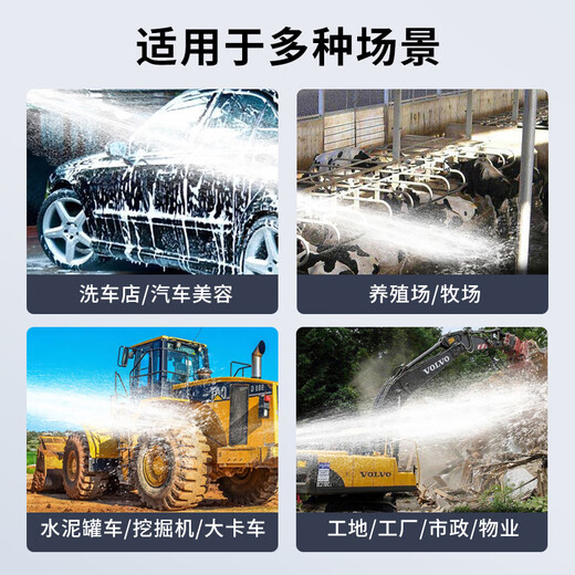 洁来仕意大利AR泵工业级500公斤高压清洗商用洗车机大功率水枪喷砂除锈 37kW 意大利不锈钢泵380伏830公斤20米