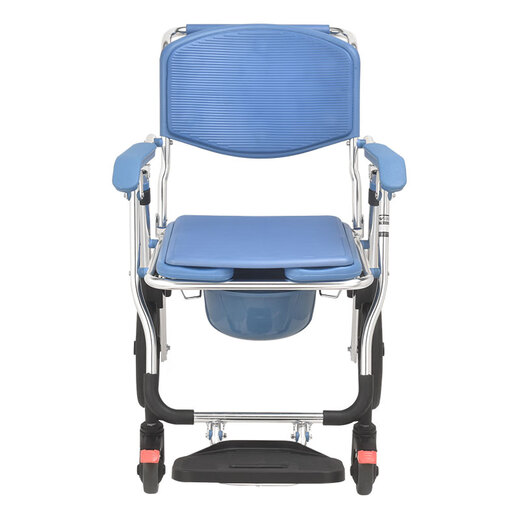 Wei Yikang (Weiyikang) Ältere Toilettenstuhl für Rollstuhl für Mobile Home Toilettenstuhl Duschbad Aluminium Legierung Behinderte Toilette 699L Aluminiumlegierung Offener Blow Formteller Ein-Knopf-Klappe