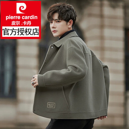 皮尔卡丹（pierre cardin）2025秋冬双面羊毛呢外套男士夹克感短款呢子大衣加厚男装 咖啡色 M