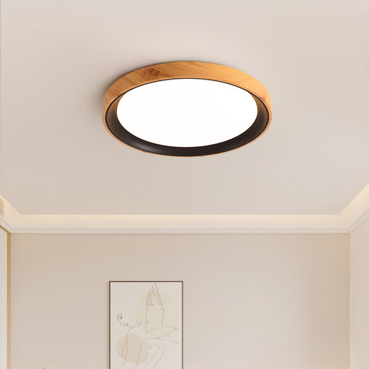 Grand View Garden (DGY) bedroom lamp eye protection ceiling lamp creative Japanese retro book room lamp modern simple dining room master lamp 125O 27W 3891-walnut color 40cm-Elf Wuji