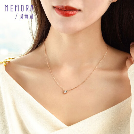 Shipulin 18K gold diamond pendant revealing diamond necklace women's bubble bead pendant 18K gold diamond 18K rose gold