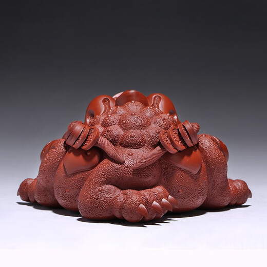 Gold inlaid jade teacher Wang Renbing’s handmade three-legged golden toad tea pet tea table ornaments Yixing purple sand tea table Kung Fu tea set Wang Renbing’s new golden toad to attract wealth