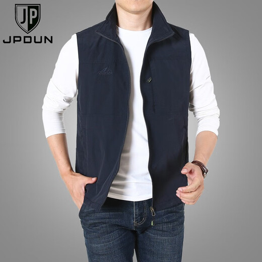JP多口袋马甲男士休闲立领背心马夹速干9908 军绿色 M(适合110斤-125斤)