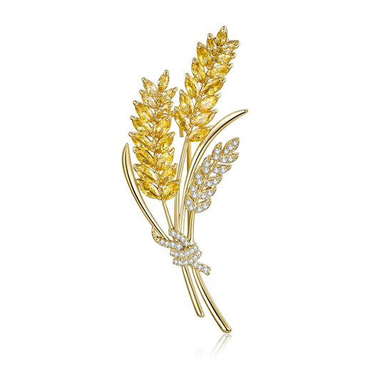 Kamalun (KAMALUN) wheat ear brooch, high-end women's luxury pin, suit coat, fashion accessories, corsage badge, birthday gift for girlfriend, wheat ear brooch + brand gift box, no engraving
