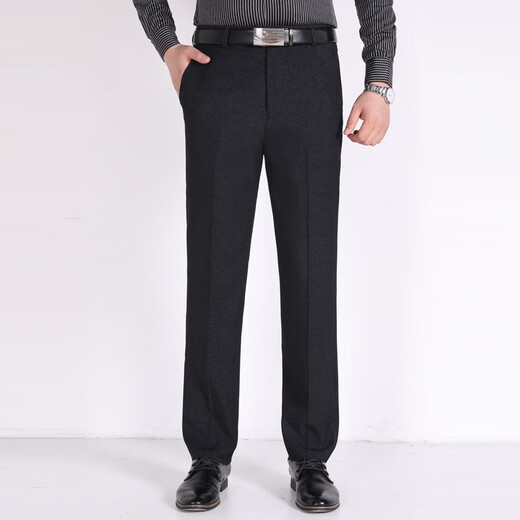 
Liangxin Eslite trousers men's autumn and winter thick style, no ironing, anti-wrinkle drooping casual suit pants middle-aged and elderly high waist loose straight trousers 687 dark gray without folding style 36 waist 2 feet 8