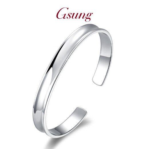 GsunGPT950 platinum bracelet for men and women, smooth simple oval open platinum bracelet, needs to be customized, calculated based on the gold price in the store that day