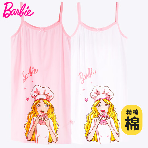Barbie Girls Nightgown Pajamas para niños Summer Algodón delgada Baby Home Ropa x6210b rosa 130
