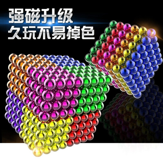 Buck Ball Magnetic Ball Large Magnetic Bead Magnet Decompression Toy Boys Boy Birthday Gift Male Adult Decompression Artifact Suction Eight Gram Ball 1000 Magic Buck Beads New Year Gift Eight Colors 512 + 12 Spare Balls + Cut Card + Velvet Bag + Instructional Video