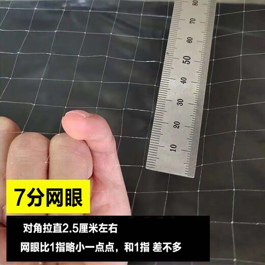 Yuxige fishing net, small fish net, white strip net, sticky fish net, single layer net, fine meal strip fish net, wire net, catching fish net, fishing net, dipped fish net, single layer sinking net, 1.2 meters high, 25 meters long, 1 finger