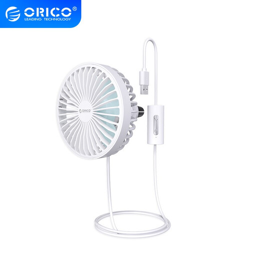奥睿科（ORICO） USB车载风扇货车轿车汽车空调出风口小风扇led氛围灯迷你灯车内降温大风力 【USB车载风扇】白色 730mAh CZ-F829