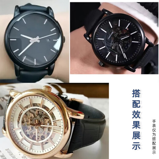 Angepasst an Armani Black Warrior AR60007 60008 60012 1509 11242 Herren-Leder-Uhren-Bambus-Gelenkmuster Schwarz-Rose Gold Pin 22mm