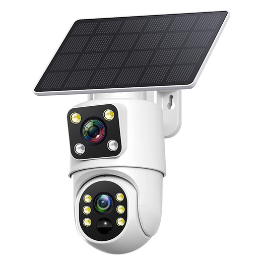 
Police TV satellite solar camera 4G charging-free traffic camera surveillance outdoor without network Home monitor 360 degrees without dead angle with night vision Panoramic view Rural orchard fish pond [Lifetime free traffic] Dual camera 10 million + no power or network available 128G