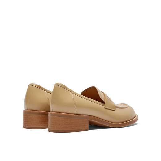 
The same style as Dong Jie in Toffee Spring New Toffee Cowhide Loafers Small Leather Shoes for Women 15906AA4 Apricot Color 35