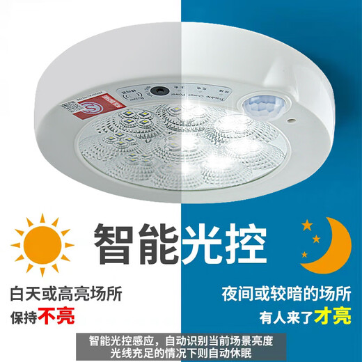 OS Lighting LED Human Body Sensor Light Intelligent Infrared Sound Control Light Corridor Aisle Corridor Garage Property Emergency Sensor Light 7W Sound and Light Control (22cm)