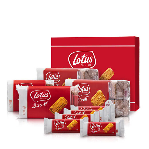 Belgium imported Lotus and Qingbin coffee caramel biscuit gift box 1105g New Year gift box holiday gift corporate group purchase souvenir 1105g gift box