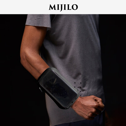 MIJILO touch screen running phone arm bag sports arm bag unisex fitness phone bag wrist bag dark gray
