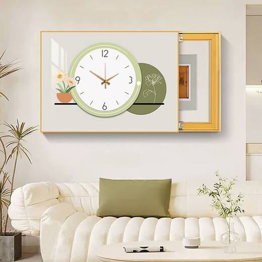 CLCEY small fresh electric meter box decoration painting simple modern distribution box painting with clocks and clocks new style switch box weak current box cover K12101 45*35cm (blocking 35*25) black frame with cover
