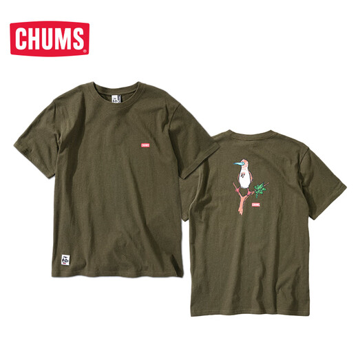 CHUMS洽洽鸟潮流户外春夏男款印花短袖T恤CH01-1695 白色W022 M