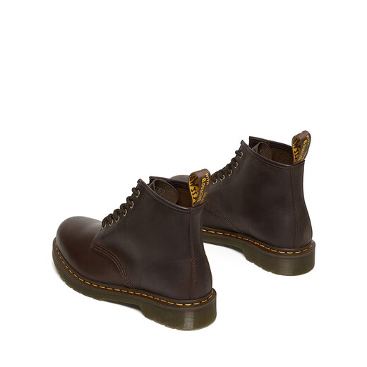 马丁（DR.MARTENS）101英伦男女夏季舒适百搭疯马皮棕色女中帮马丁靴 深棕色 39