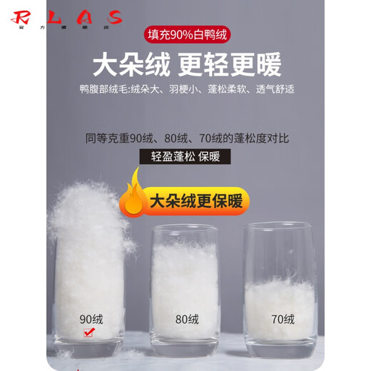 RLAS detachable down pants for women's outer wear 2026 new high-waisted thickened white duck down loose slimming straight warm cotton pants black M 165