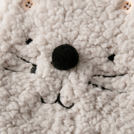 Auro Mesa baby clothes autumn and winter male and female baby sling jumpsuit lambswool warm sling shorts hat bear set picture color 90cm/18-24M