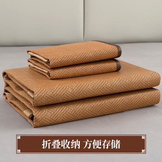 Lao Xijiang mat rattan mat three-piece set Yushan mat bed mat bed sheet single and double 1.5m 1.8m bed student summer mat classic single mat 1.5m bed/150*200cm bed