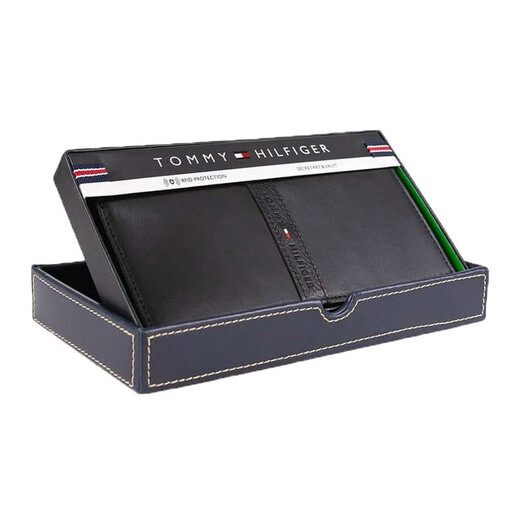 Tommy Hilfiger汤米 男士新款时尚长款钱包卡包手拿包 31TL190007-001 BLACK 黑色
